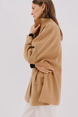 Cortefiel Abrigo capa de tejido ligero Beige