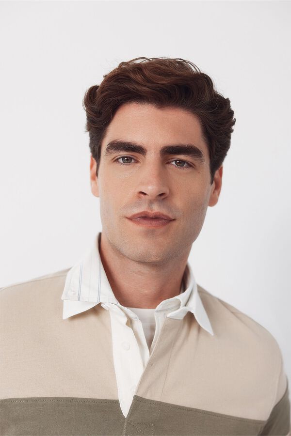 Cortefiel Polo rugby Beige