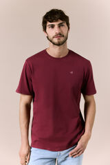 OOTO Camiseta b&aacute;sica lavada Granate