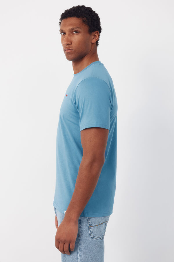 Cortefiel Camiseta bordado Azul