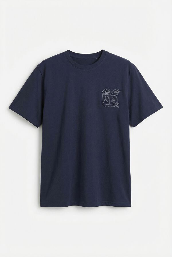 OOTO Camiseta gr&aacute;fica lavada Azul