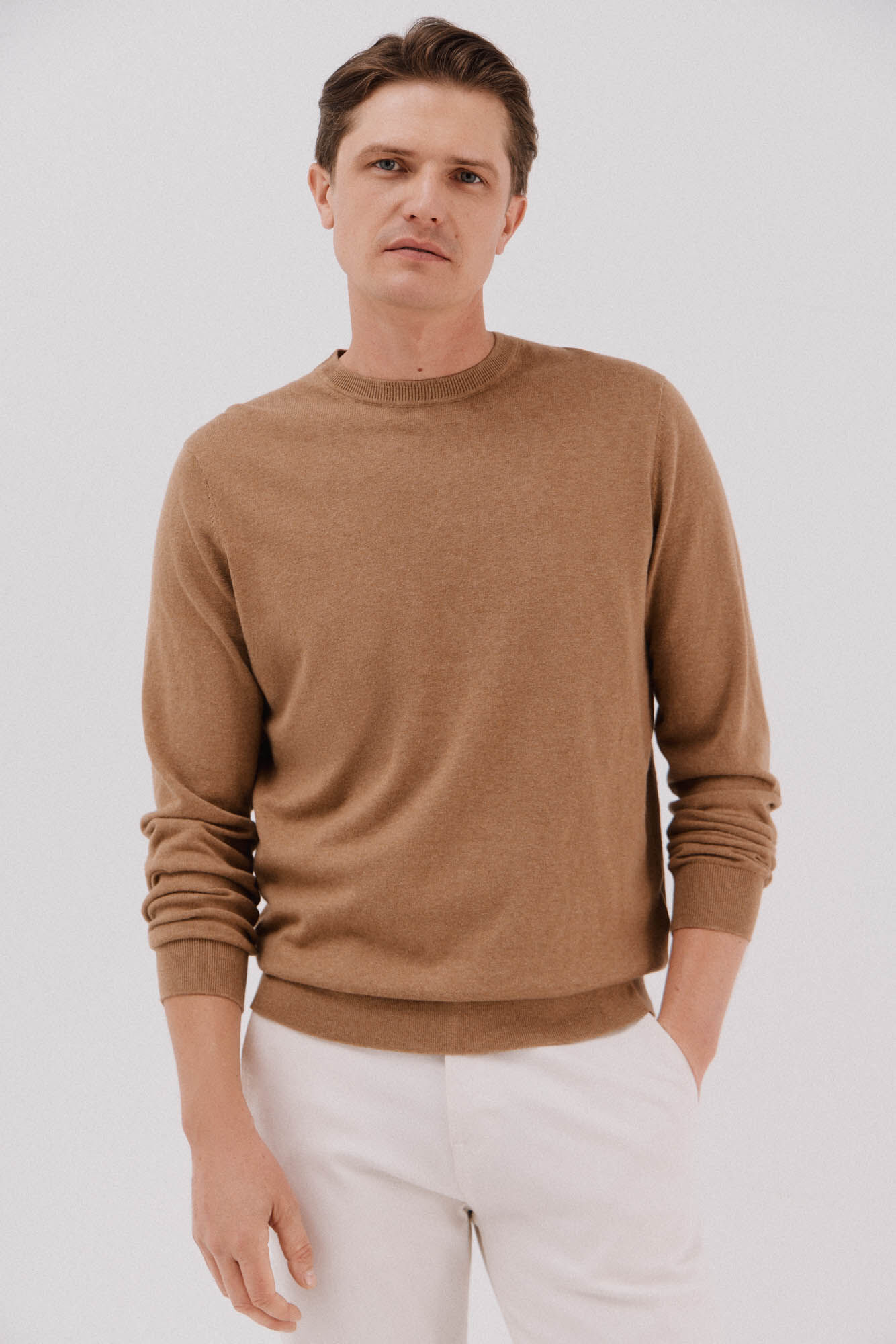 Cortefiel Su&eacute;ter algod&oacute;n cashmere cuello redondo ajustado