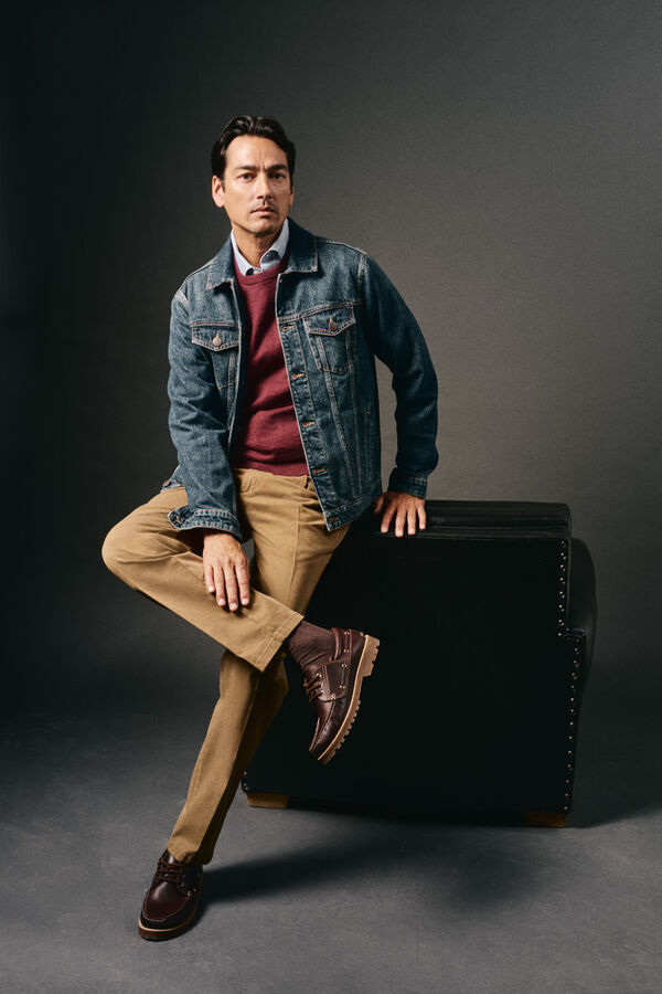 OOTO Jersey cuello redondo algod&oacute;n Granate