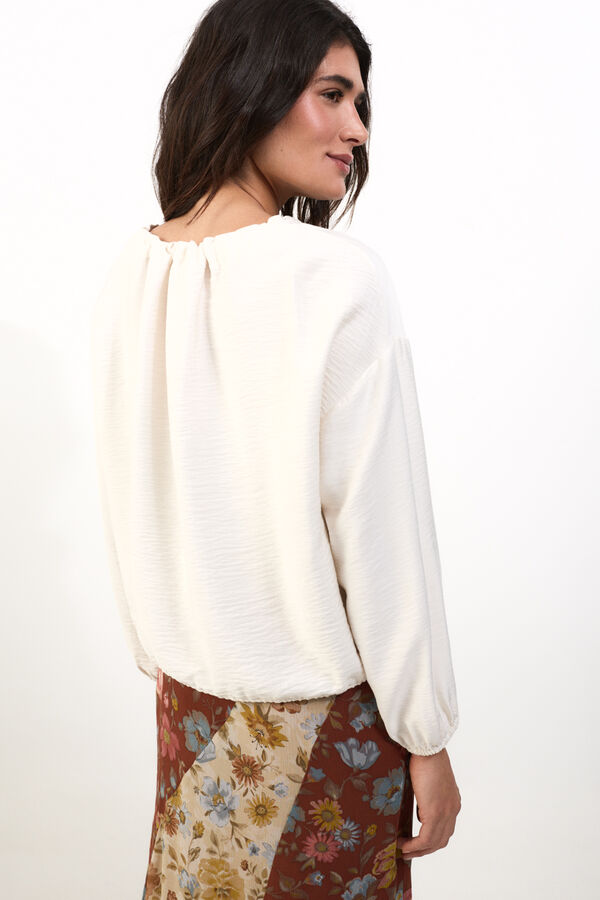 Slowlove Blusa con lazos Blanco