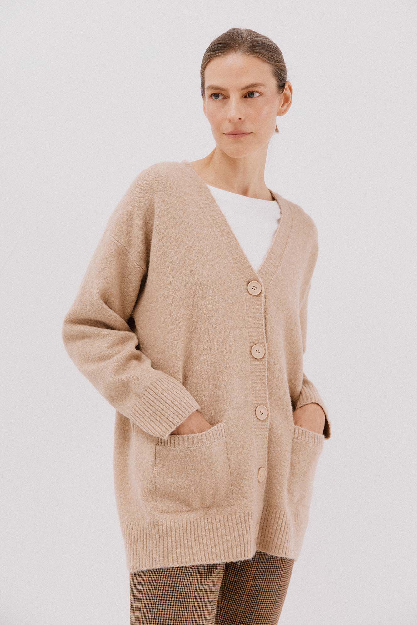 Cortefiel C&aacute;rdigan largo bolsillos