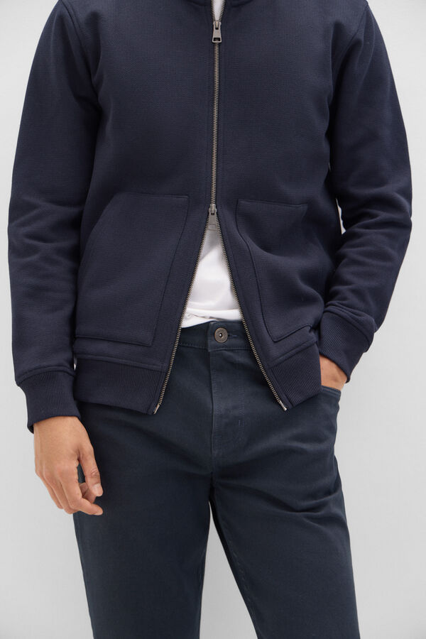 Cortefiel Pantal&oacute;n 5 bolsillos color regular fit Azul marino