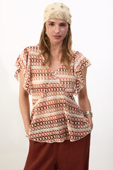 Slowlove Top estructura multicolor Marfil