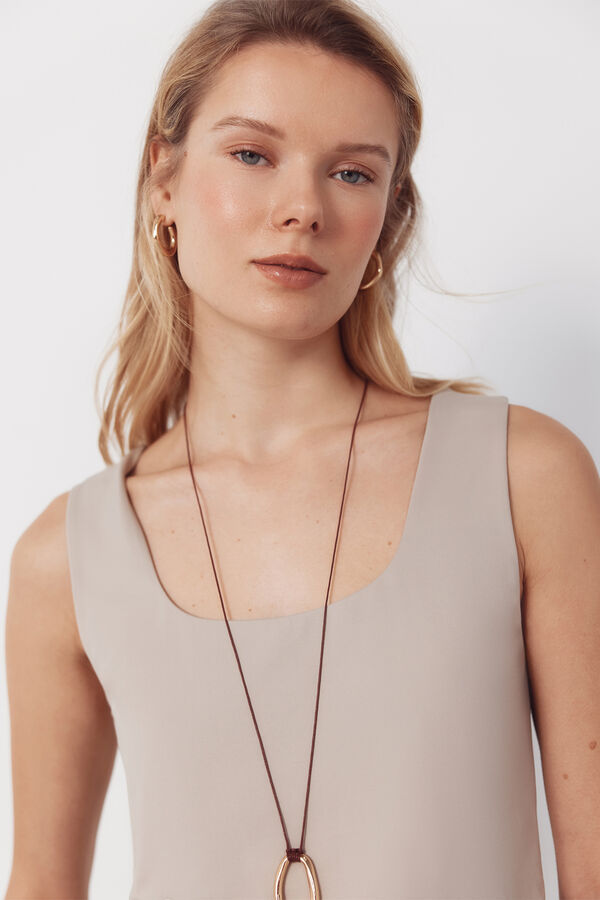 Cortefiel Top b&aacute;sico de tirantes Beige
