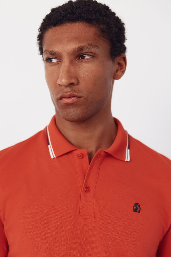Cortefiel Polo con tips Coral