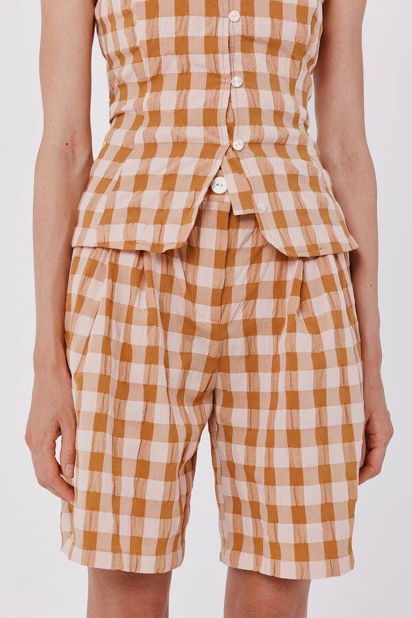 Cortefiel Pantal&oacute;n de vestir estampado vichy Multicolor
