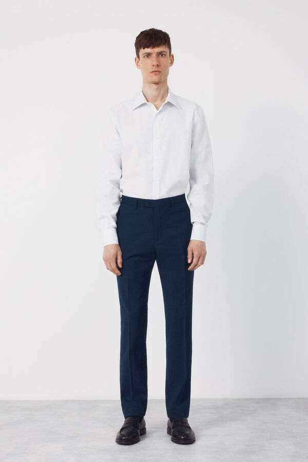 Cortefiel Pantal&oacute;n traje dynamic cuadro azul Azul oscuro