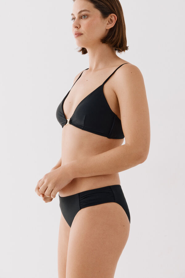 Cortefiel Panty con detalle lateral drapeado Negro
