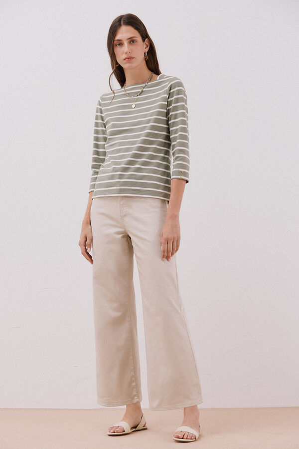 Cortefiel Playera de algod&oacute;n Estampado verde