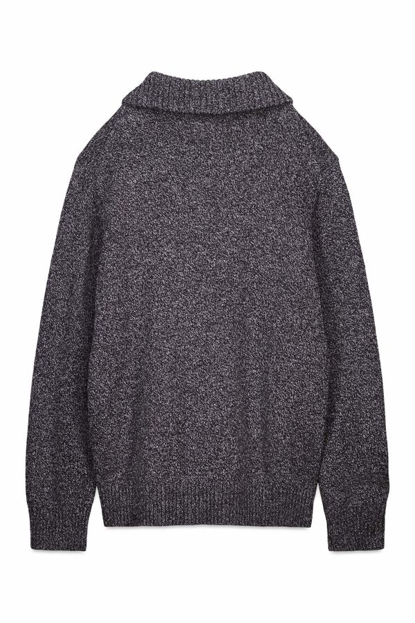 OOTO Jersey cuello polo cremallera algod&oacute;n Gris oscuro