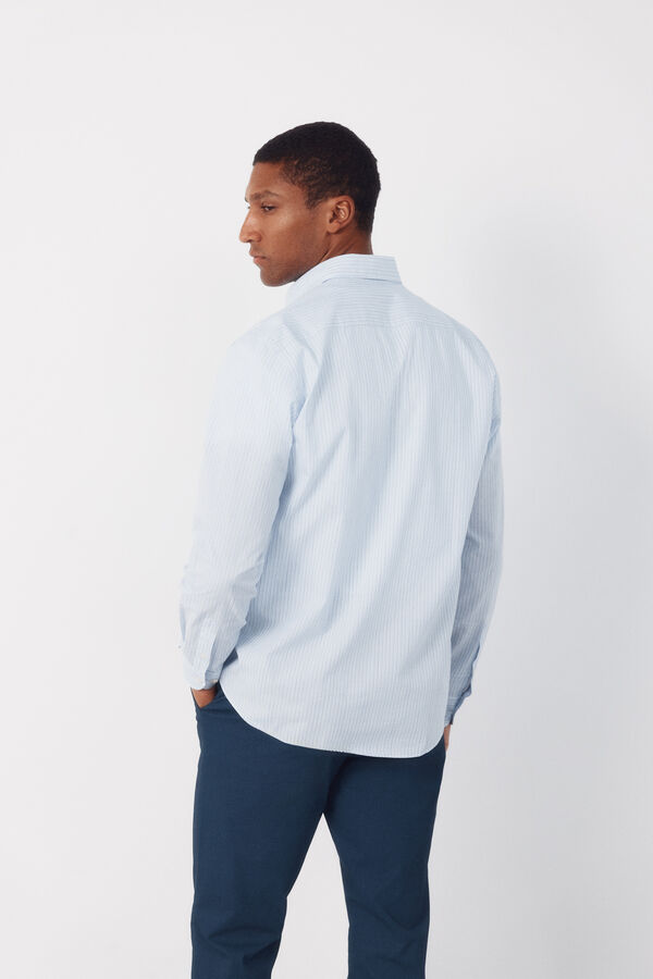 Cortefiel Camisa rayas popel&iacute;n Azul