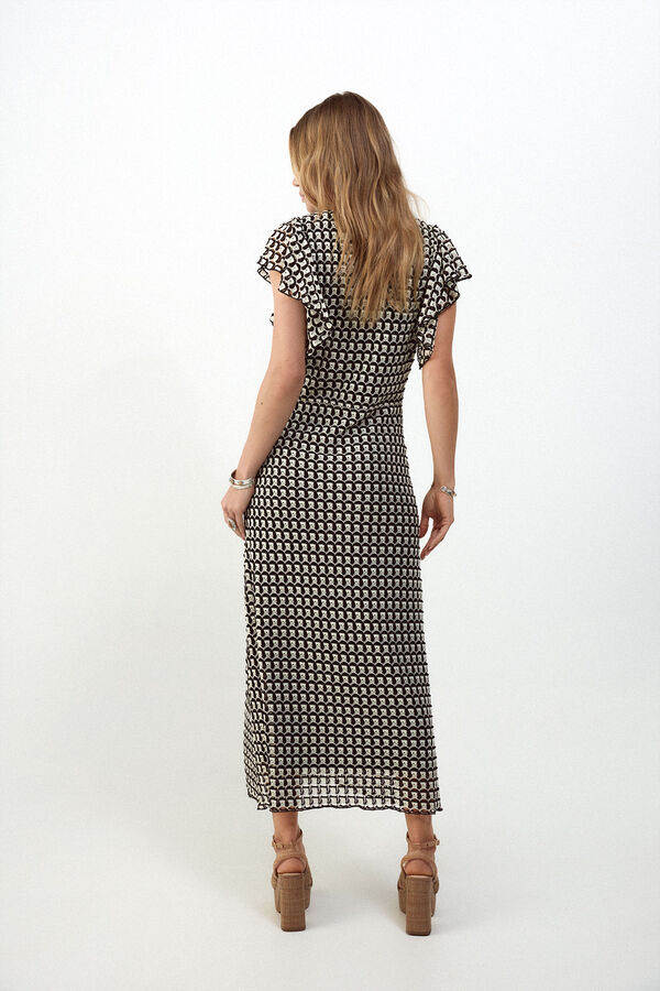 Slowlove Vestido estructura multicolor Negro