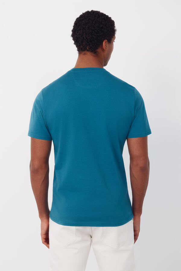 Cortefiel Camiseta bordado Azul