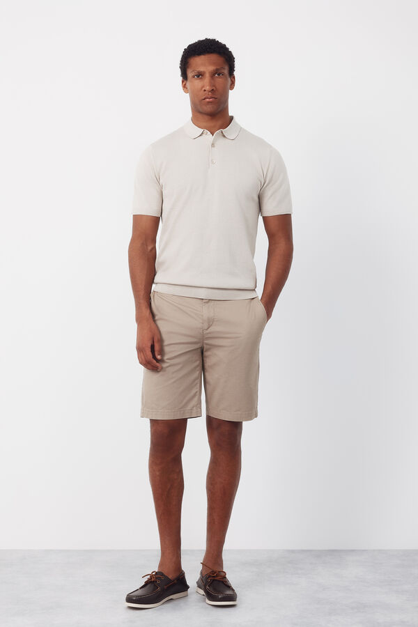 Cortefiel Bermuda chino regular print Beige