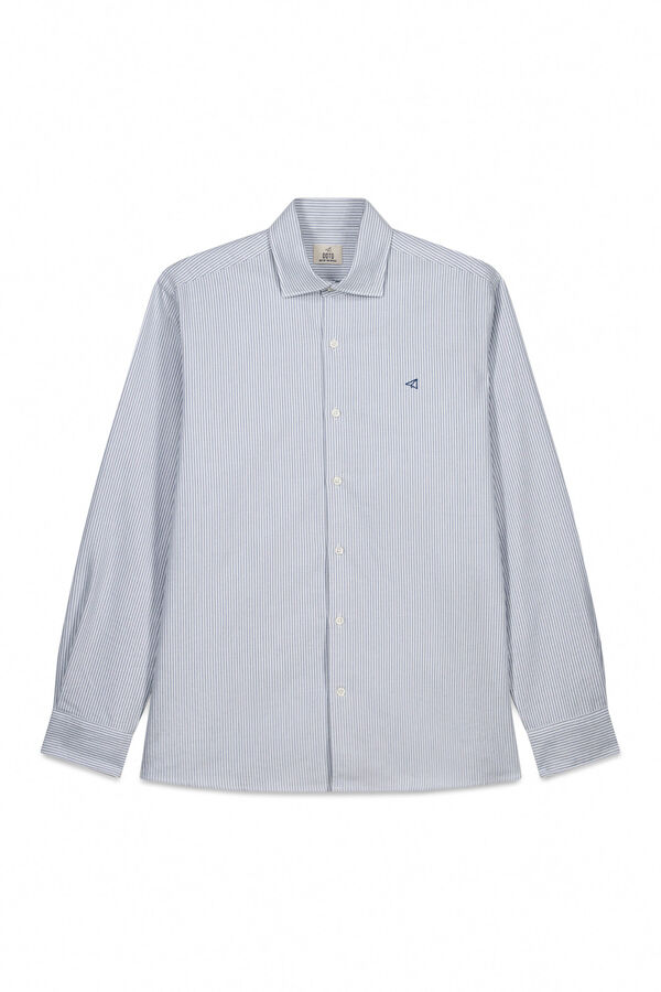 OOTO Camisa oxford raya candela manga larga Azul