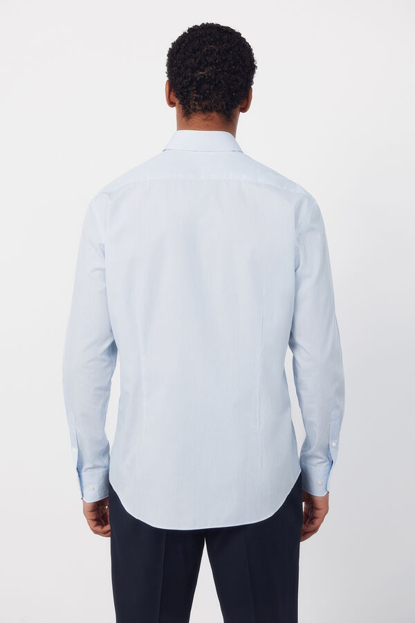 Cortefiel Camisa vestir cuadros slim fit f&aacute;cil plancha Azul