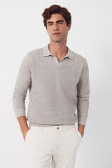Cortefiel Jersey polo manga larga torzal Beige