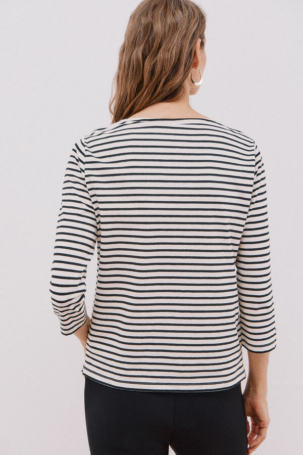 Cortefiel Playera de algod&oacute;n Estampado blanco