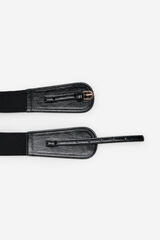 Cortefiel Cintur&oacute;n de serraje con lazo Negro