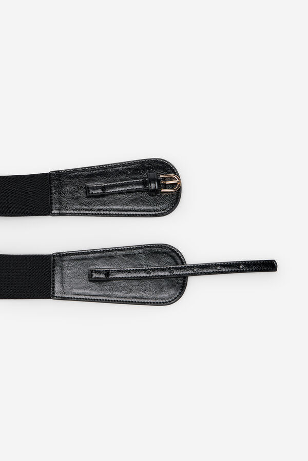 Cortefiel Cintur&oacute;n de serraje con lazo Negro