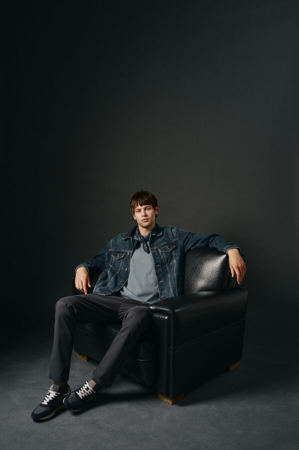 OOTO Camiseta b&aacute;sica con bordado avi&oacute;n Azul