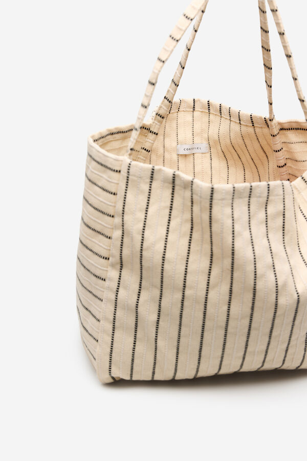 Cortefiel Bolso rayas Estampado blanco