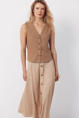 Cortefiel Chaleco de punto con estructura Beige