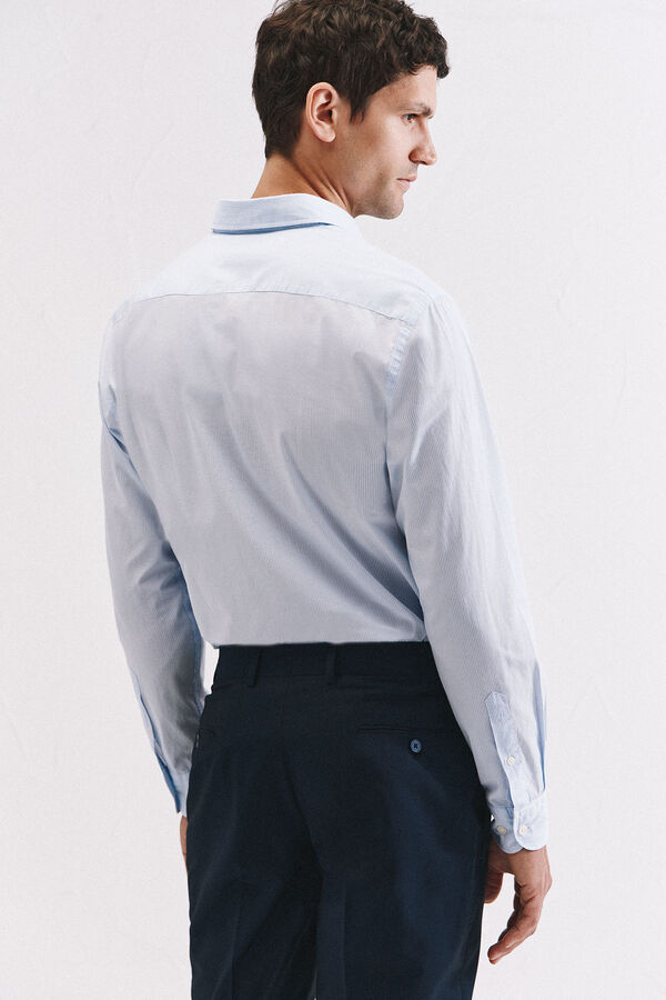 Cortefiel Camisa rayas algod&oacute;n Azul