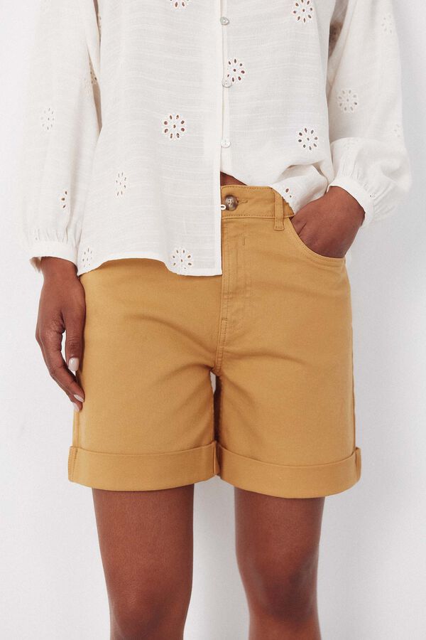 Cortefiel Shorts de mezclilla color Dorado