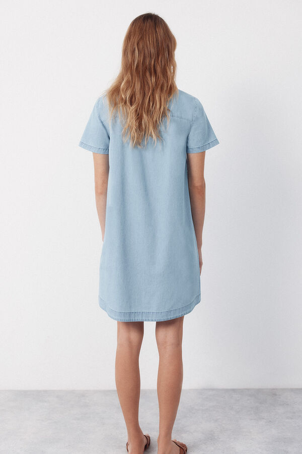 Cortefiel Vestido con bordados Azul oscuro
