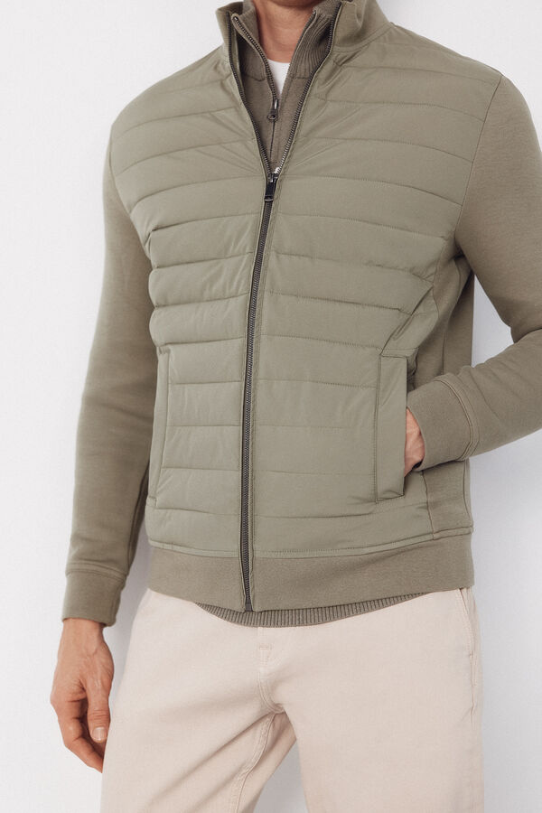 Cortefiel C&aacute;rdigan tejido combinado Kaki