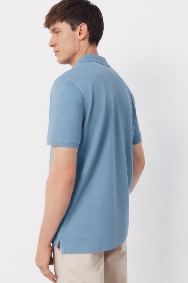 Cortefiel Polo b&aacute;sico piqu&eacute; Azul