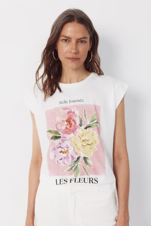 Cortefiel Playera estampada Multicolor