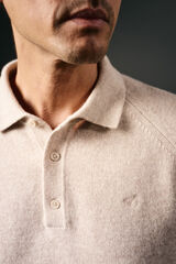 OOTO Jersey cuello polo lana Beige