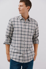 Cortefiel Camisa cuadros Tencel Marfil