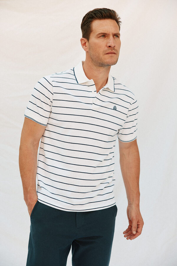 Cortefiel Polo de rayas Blanco