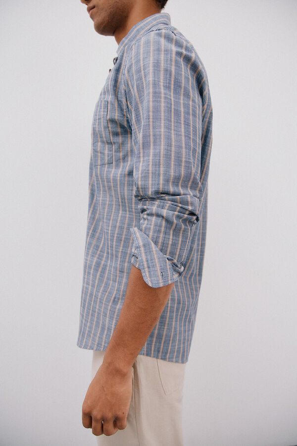 Cortefiel Camisa de rayas flam&eacute; Azul marino