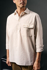 OOTO Polera de algod&oacute;n con lino Marfil