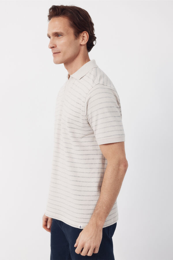 Cortefiel Polo estructura rayas Beige