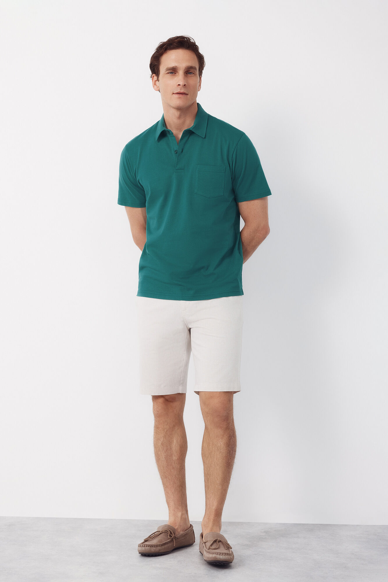 Cortefiel Polo liso bolsillo