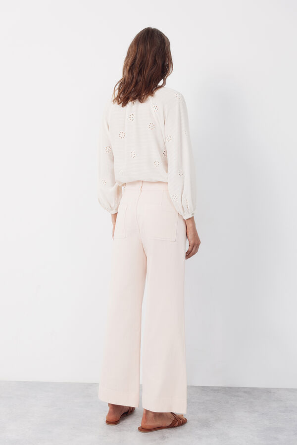 Cortefiel Pantalones con ribete Rosa