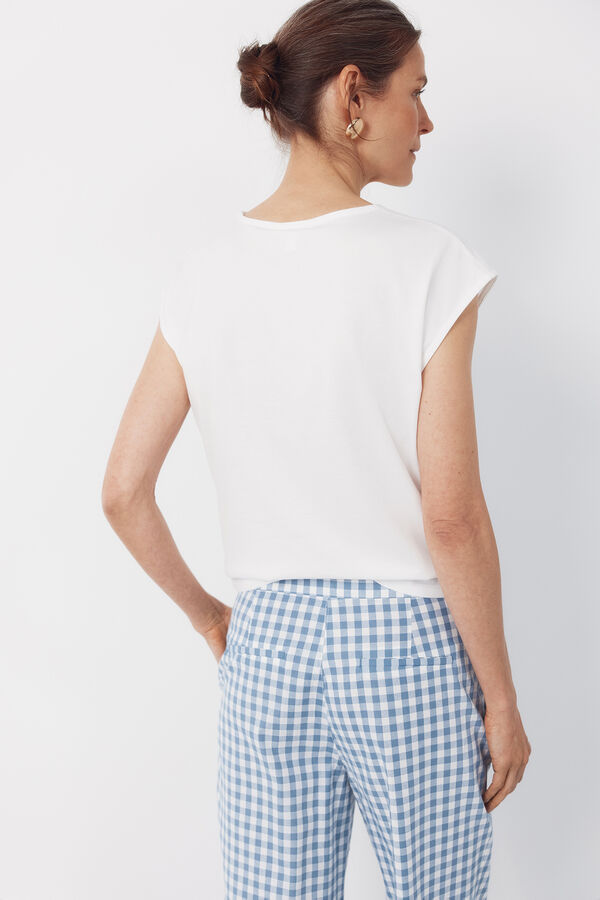 Cortefiel Playera estampada Blanco