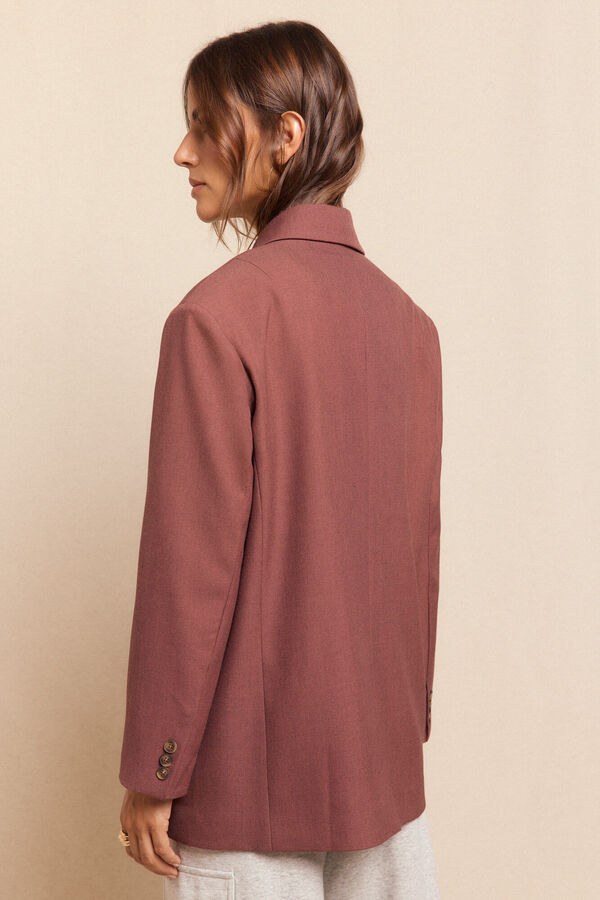 Slowlove Blazer de corte oversize Vino