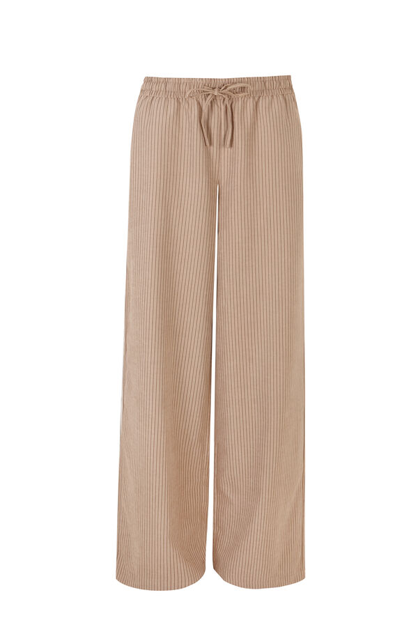 Slowlove Pantal&oacute;n ancho de rayas Estampado beige