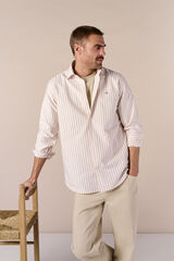 OOTO Camisa oxford rayas manga larga Granate