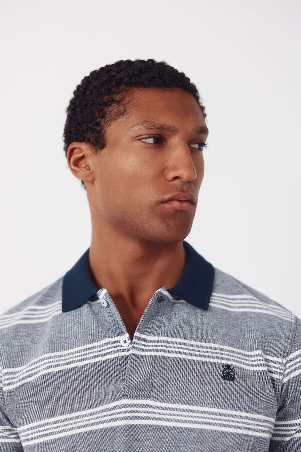Cortefiel Polo oxford de rayas Gris